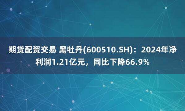 期货配资交易 黑牡丹(600510.SH)：2024年净利润1.21亿元，同比下降66.9%