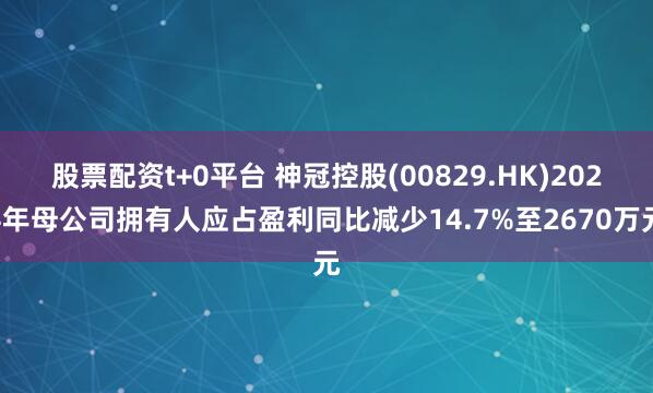 股票配资t+0平台 神冠控股(00829.HK)2024年母公司拥有人应占盈利同比减少14.7%至2670万元