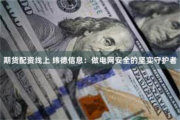期货配资线上 纬德信息：做电网安全的坚实守护者
